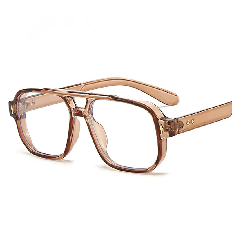 Pontes Duplas Anti Luz Azul Retro Feminino Óculos Quadrados Quadro Moda Masculina Ópticos em Oferta na Shopee