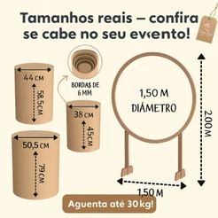 Promoção! Kit Cilindros MDF + Painel Arco - Pronto para Decorar