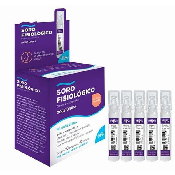 Soro Fisiológico Adv 0,9% C/10 Ampolas De 5Ml