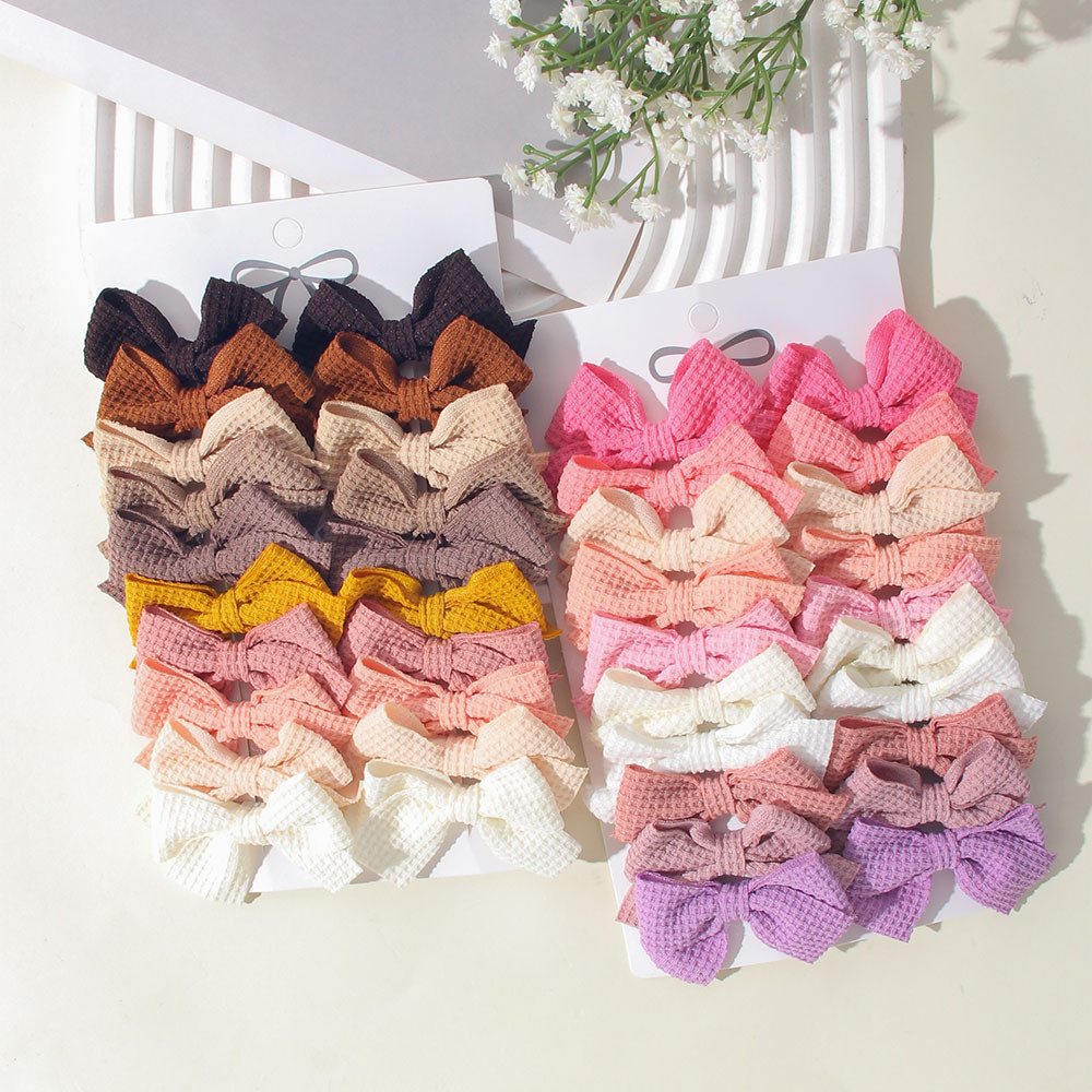 20 Pçs/Set Bebê Meninas Bonito Cor Sólida Bowknot Clipe Feito À Mão Crianças Pigtail Acessórios De Cabelo em Oferta na Shopee