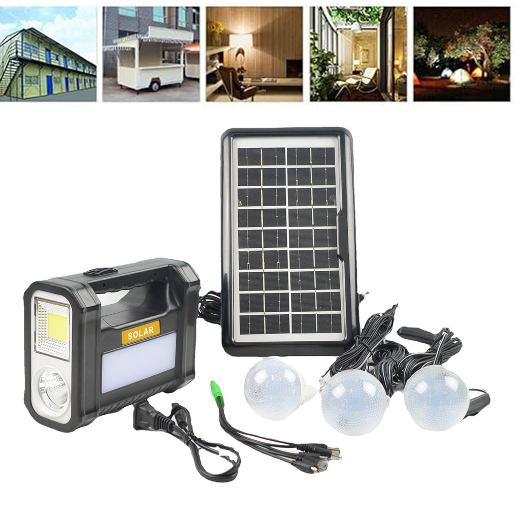 Portable emergency multi-scene ABS+PC solar lighting system 8 hours charging 15 hours lighting 3 LED lights outdoor