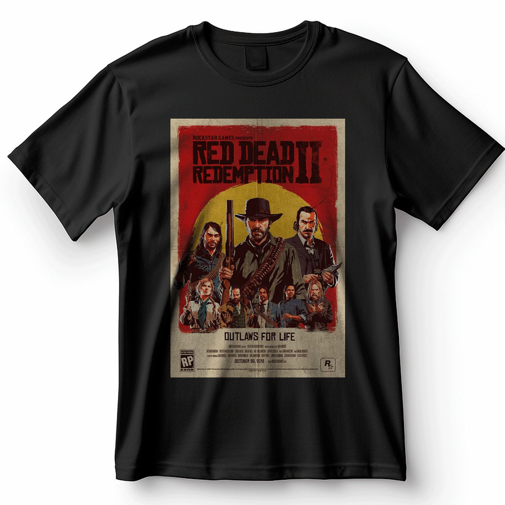 Camiseta Red Dead Redemption II Rockstar Games Western Blusa Camisa 100% Algodão