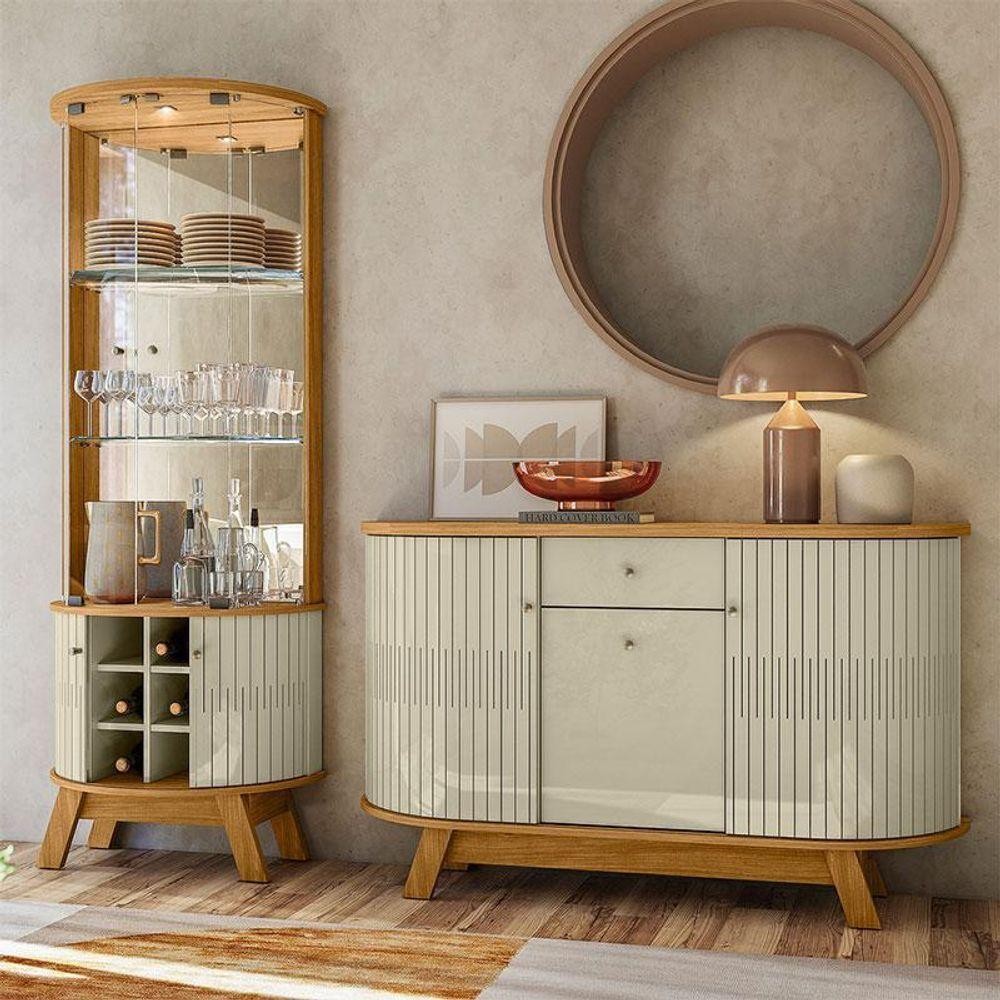 Aparador Para Sala Buffet Ambiente Monza E Cristaleira Marina Cumaru Opala – Madetec em Oferta na Shopee