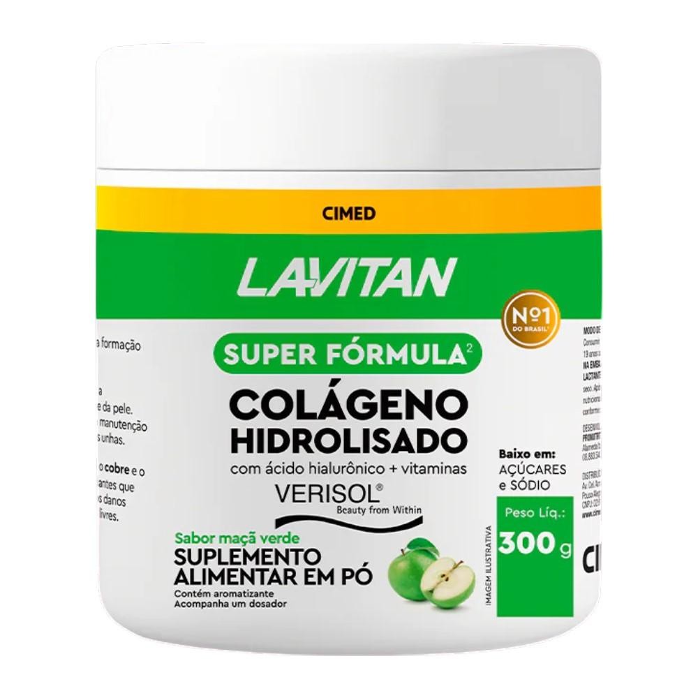 Lavitan Super Fórmula Colágeno Hidrolisado Maçã Verde 300g em Oferta na Shopee