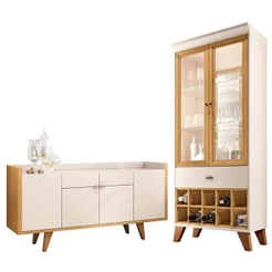 Buffet Melodia E Cristaleira ópera Off White Cinamomo – Hb Móveis