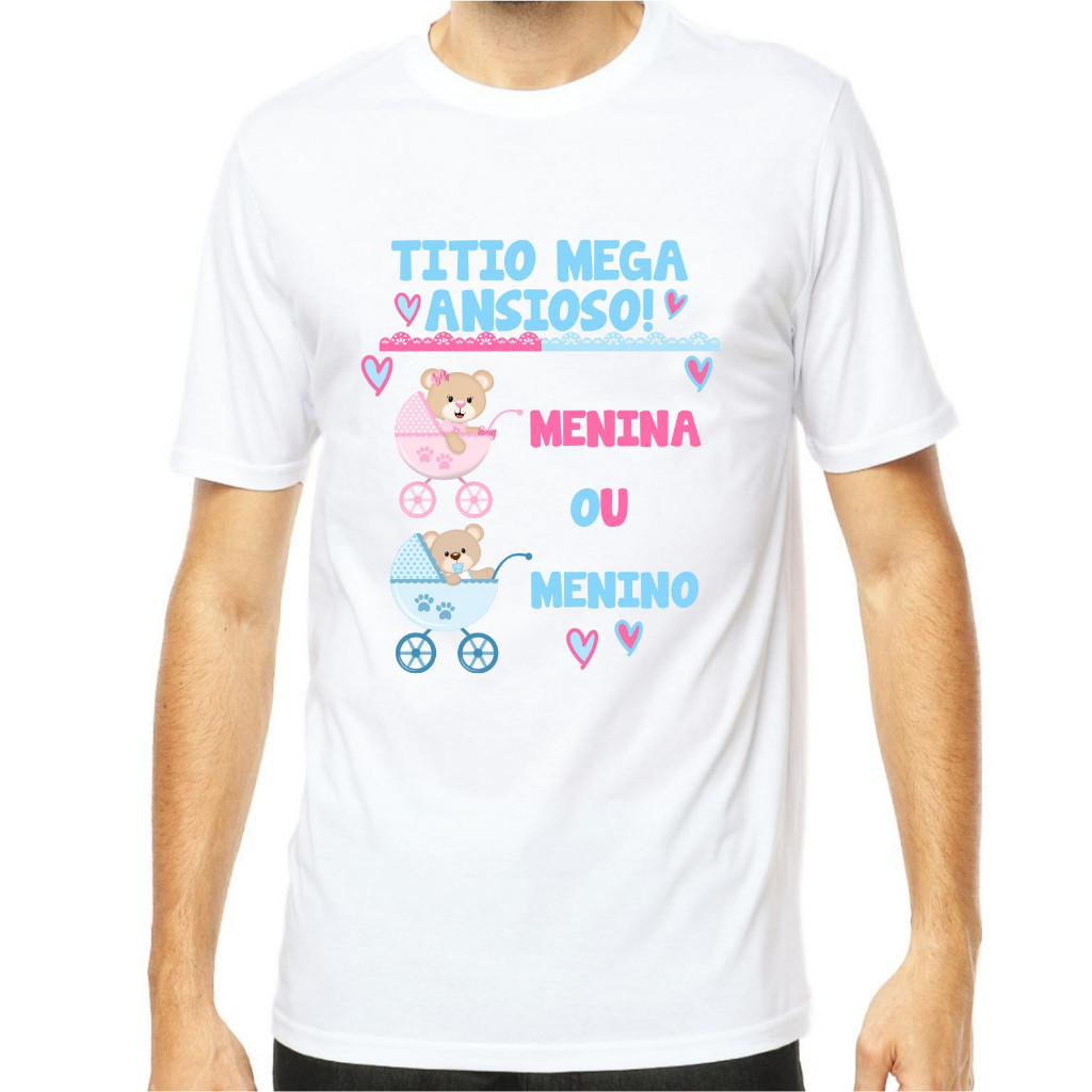 Camisa Linda Camiseta titio mega ansioso ursinhos no carrinho menina ou menino Premium Postagem Imediata