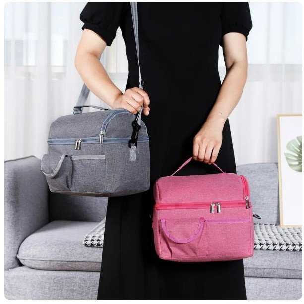 Bolsa Marmita Viagem Térmica Fitness Grande De Dois Andar Bosco.Loja