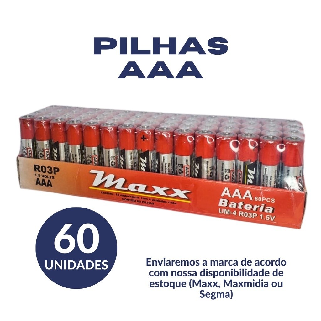 Pilha AAA Palito com 120 Unidades em Oferta na Shopee
