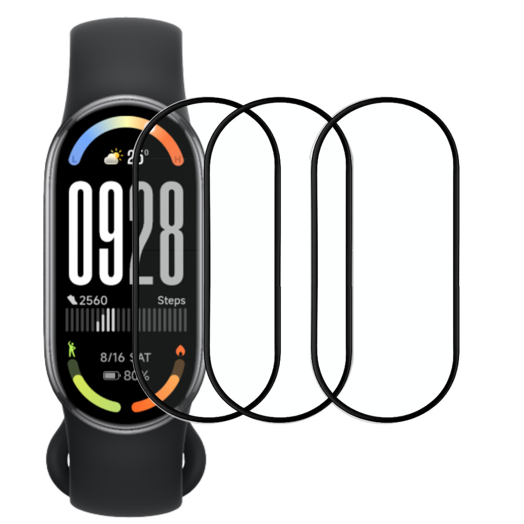 3 Películas Protetoras 3d Anti Risco para Xiaomi Mi Band 10 Tela Completa Alta Transparência