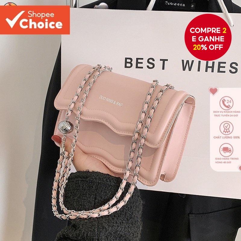 Corrente Mini Bolsa Quadrada Primavera Nova Moda Ombro Crossbody Feminina Casual Pequena