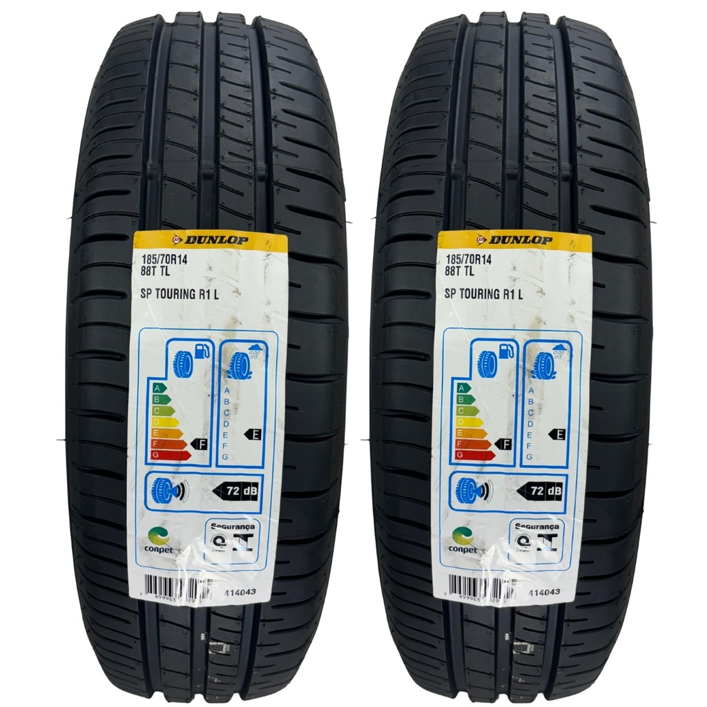 KIT 02 PNEUS DUNLOP 185/70R14 88T SP TOURING R1 GOL CORSA VOYAGE PALIO