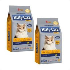 Kit 2 Ração Billy Cat Select Gatos Adultos Frango - 1Kg