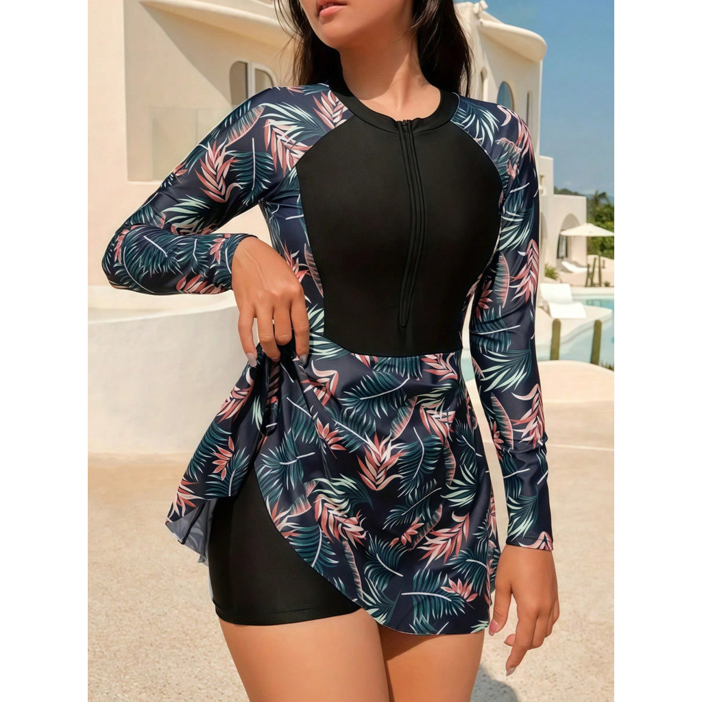 Conjunto De Maiô proteção solar feminina UV bikini terno de surf