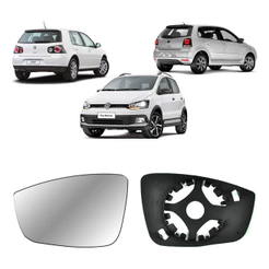 Lente Retrovisor para Golf Polo 2012 a 2014 Lado Esquerdo