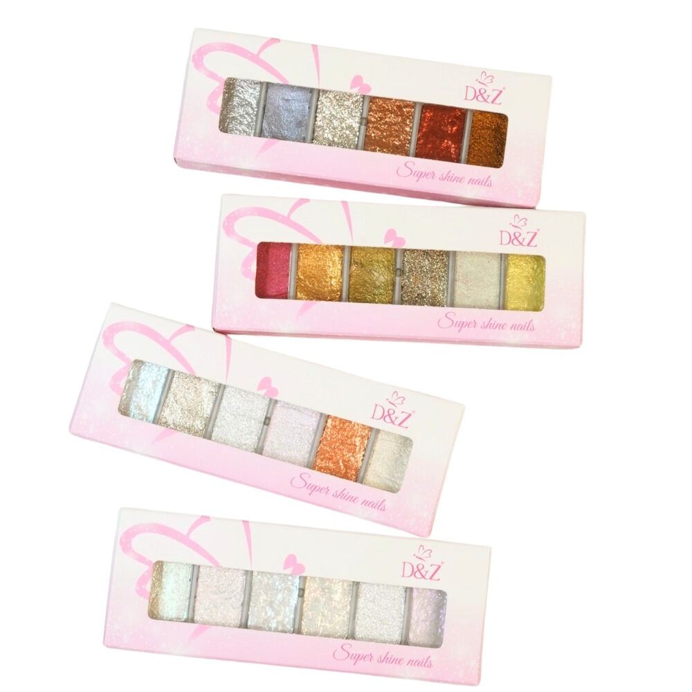 D&Z - Paleta Glitter Cremoso - Kit 6 Cores Nail Art