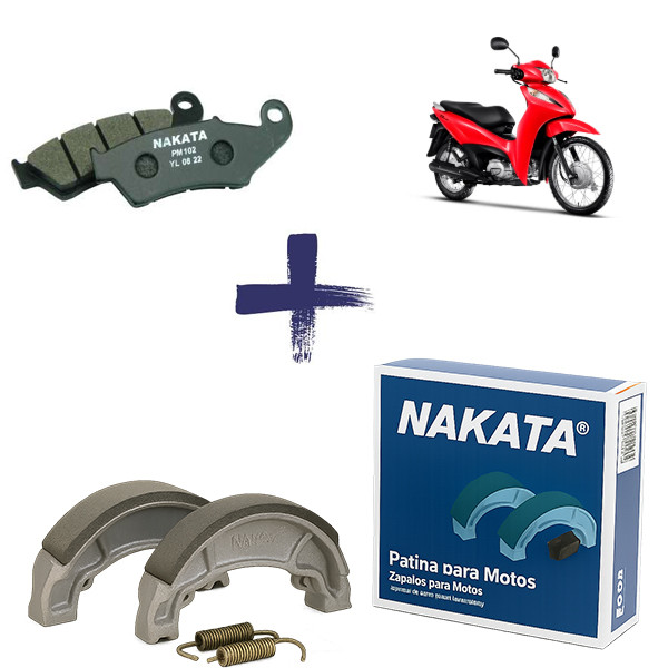 Kit Pastilha e lona dianteira e traseira Biz 125 2011 ate 2024 em Oferta na Shopee