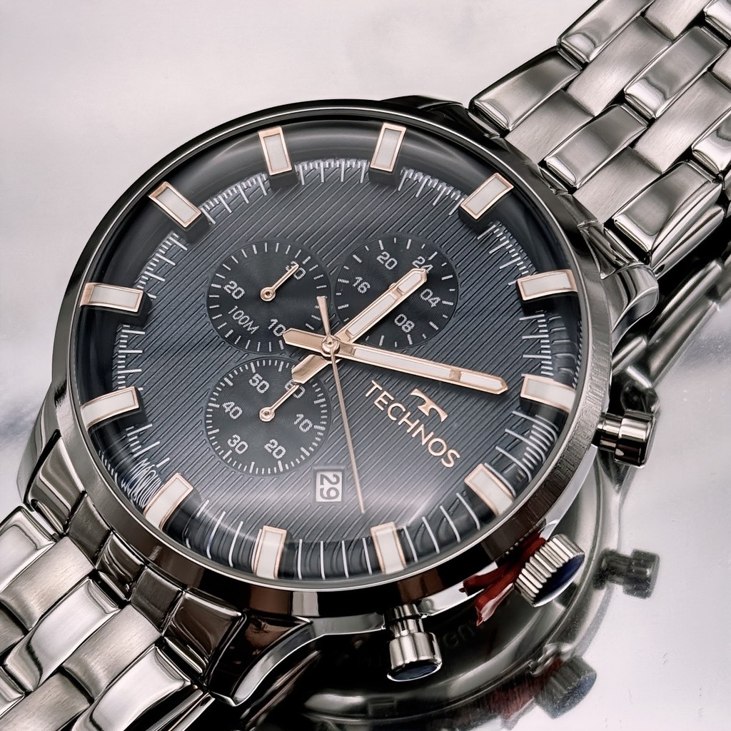 Relógio Technos Masculino Grandtech Prata JS15ENR/1A em Oferta na Shopee