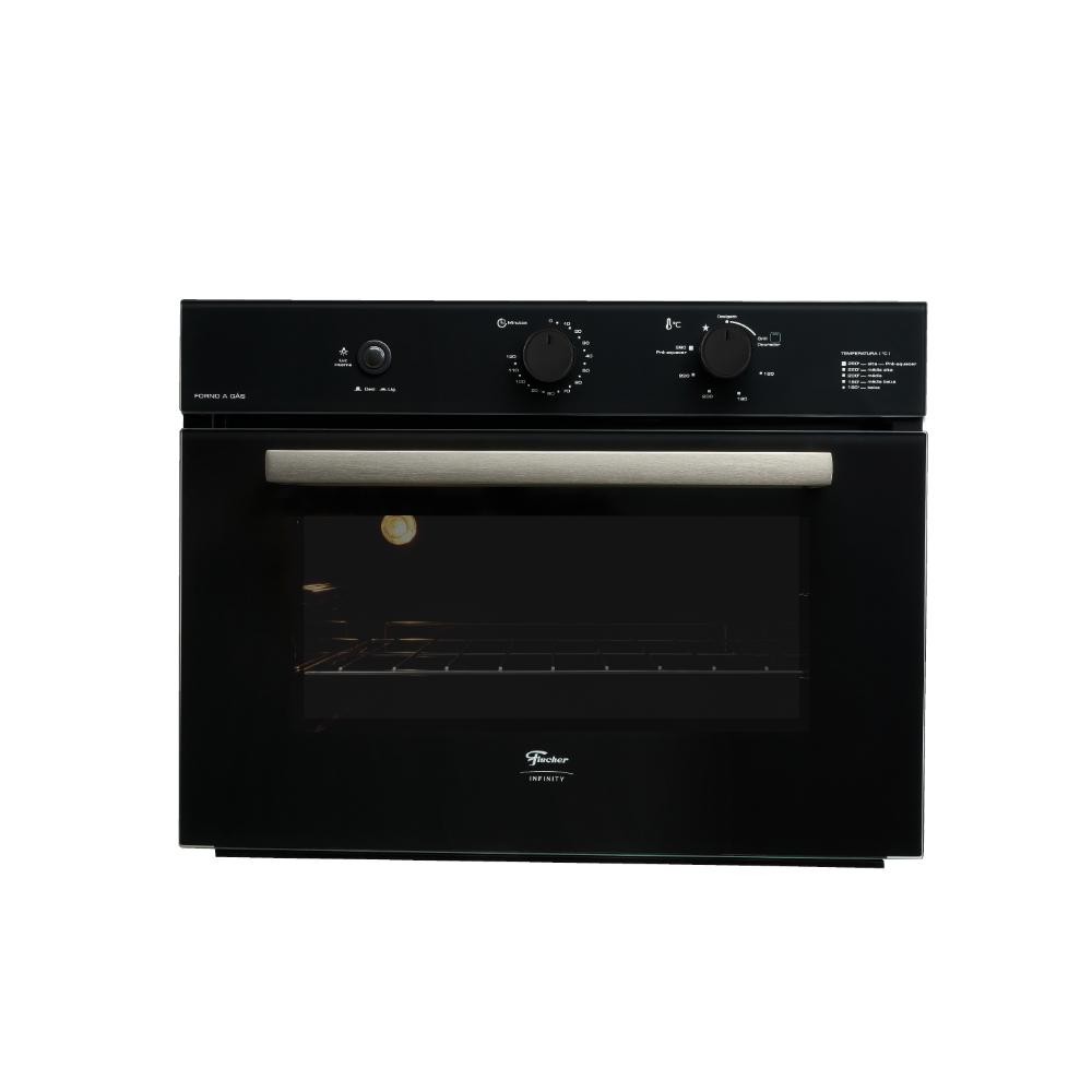 Forno de Embutir a Gás Fischer Infinity 50L com Grill Dourador e Timer Preto 127V em Oferta na Shopee