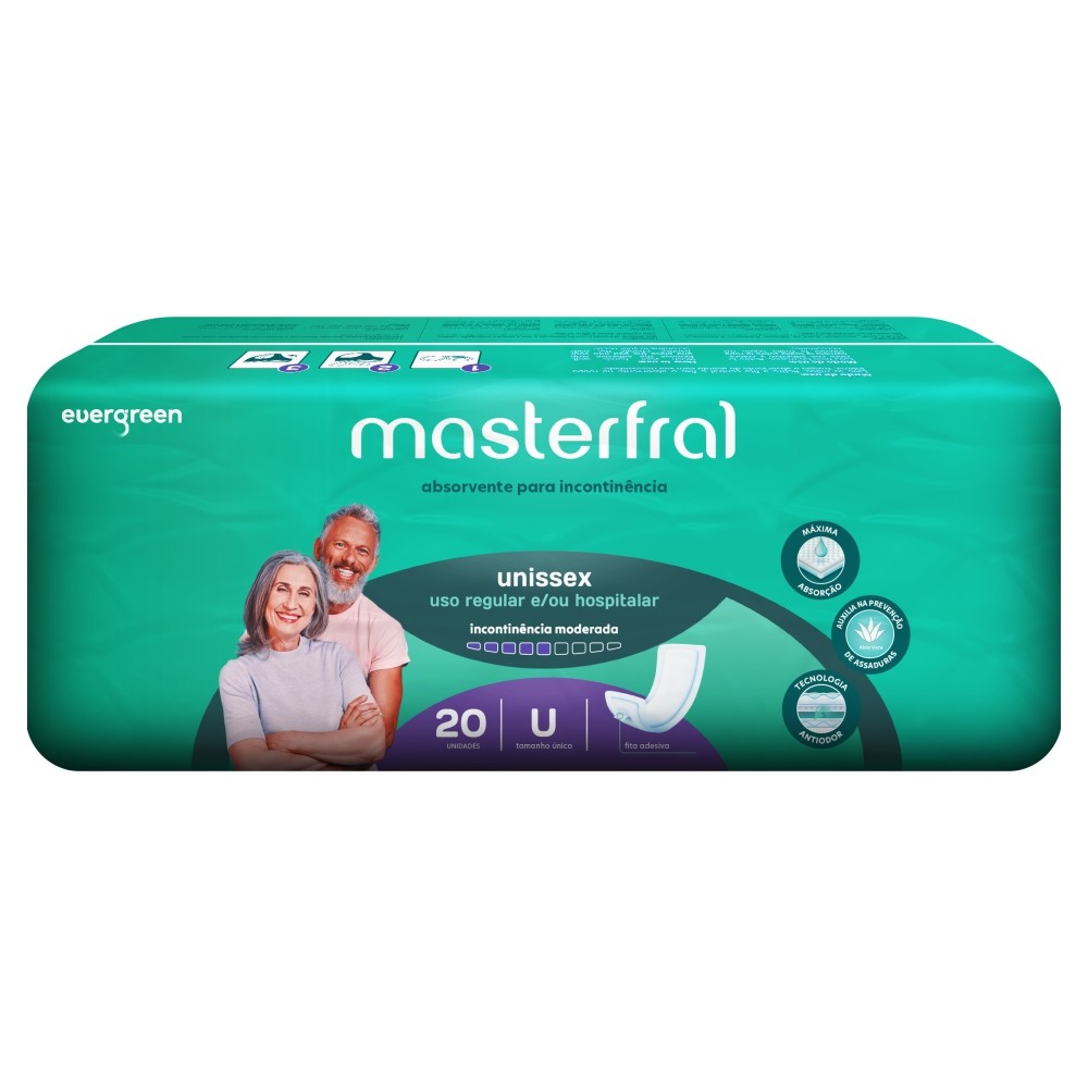 Absorvente Incontinência Geriátrico Masterfral 20u Evergreen em Oferta na Shopee