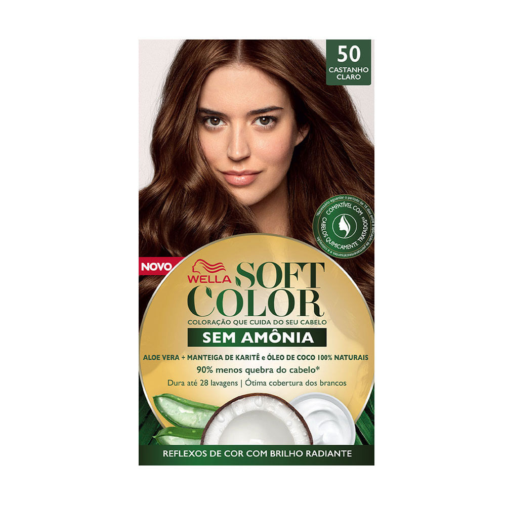 Tintura Soft Color Sem Amônia Castanho Claro 50 Kit - Beauty