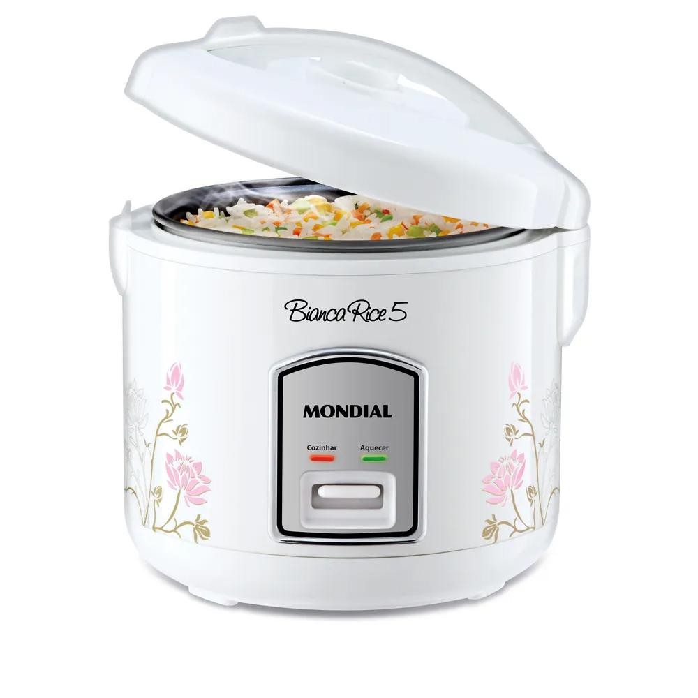 Imagem Panela Elétrica de Arroz Mondial Bianca Rice 5 400W  Branco 220V - NPE-05-5X