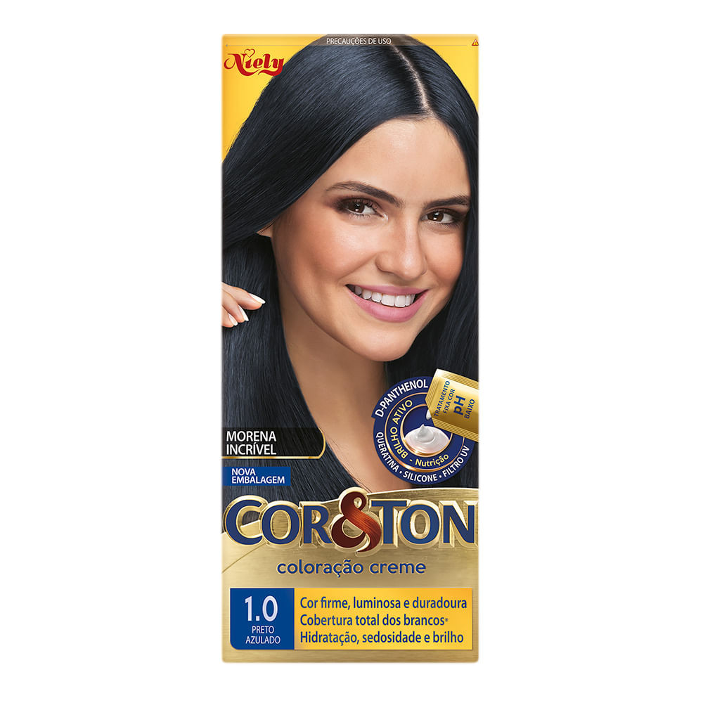 Coloração Niely Cor&Ton Preto Azulado 1.0 - Beauty