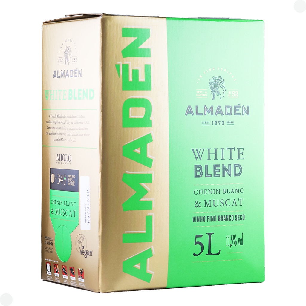 Vinho Nacional Almadén Chenin Blanc/Muscat White Blend Bag in Box5L em Oferta na Shopee