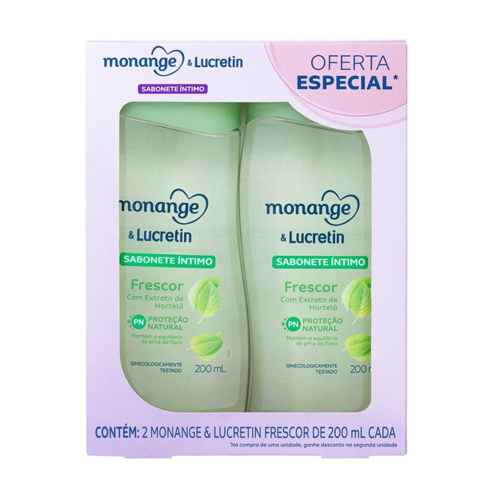 Kit Sabonete Íntimo Monange E Lucretin Frescor 200ml- 2 Unidades - Beauty