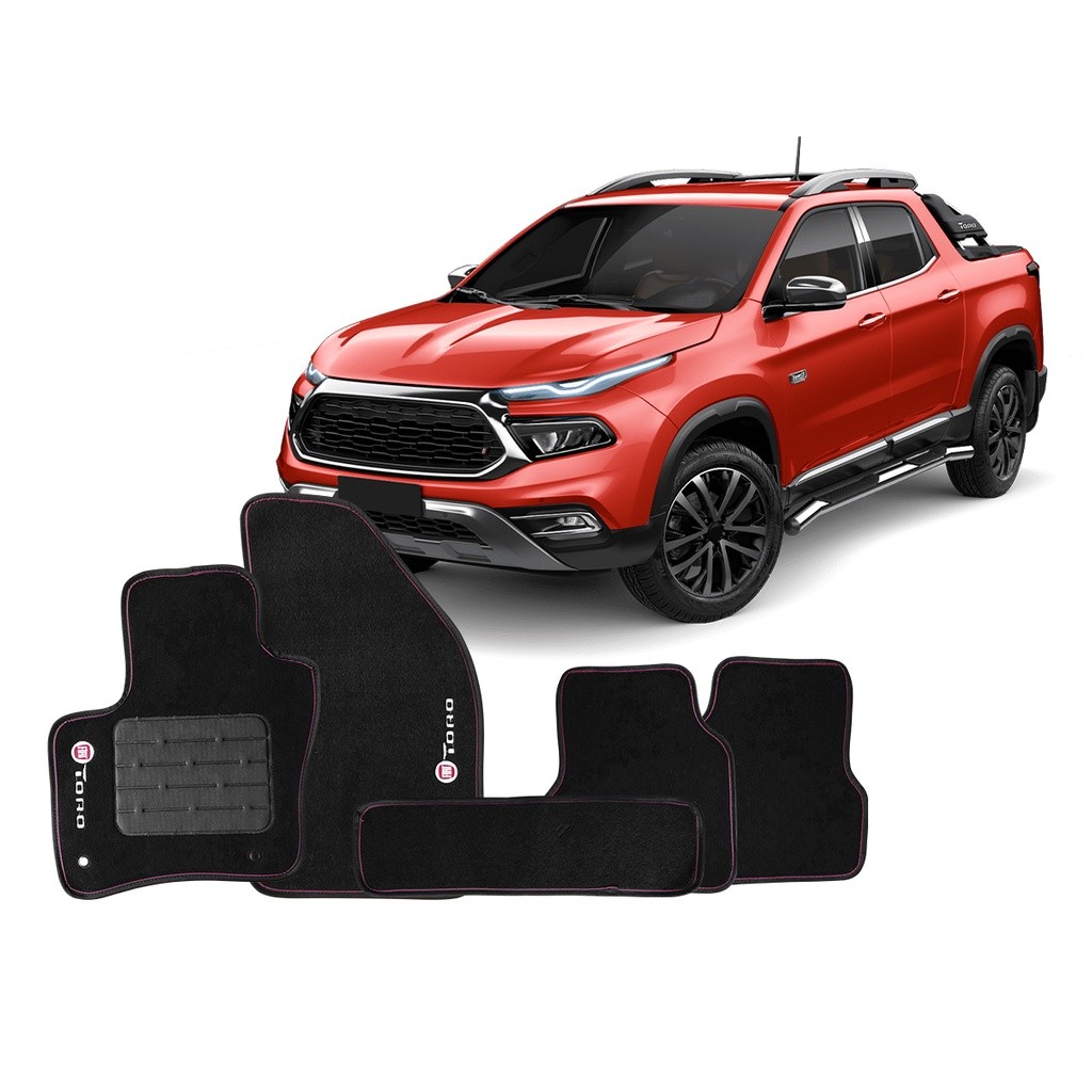 Jogo Tapete Carpete Feltro Automotivo Confort Fiat Toro 2016 2017 2018 2019 2020 2021 2022