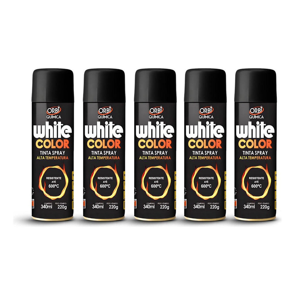 Kit 5 Tintas Spray Alta Temperatura 600c 340ml Orbi Escape em Oferta na Shopee