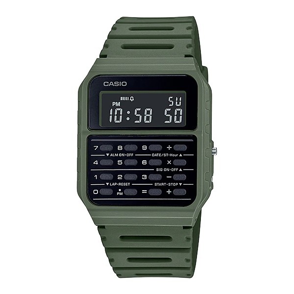 Relógio Casio Calculadora Vintage CA-53WF-3BDF Verde em Oferta na Shopee