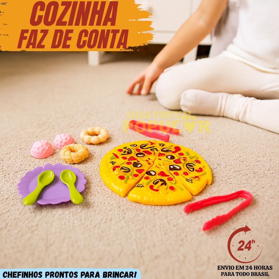 Kit Casinha Completa Infantil Brinquedo Sala Cozinha Quarto Cozinha Faz de Conta