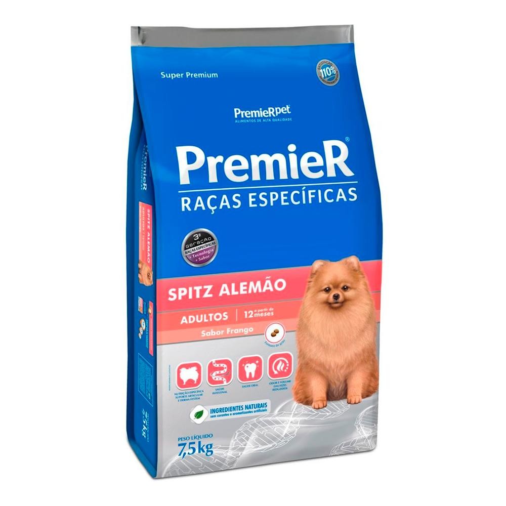 Ração Seca Premier Raças Específicas Spitz Alemão Sabor Frango Para Cães Adultos 7,5Kg em Oferta na Shopee