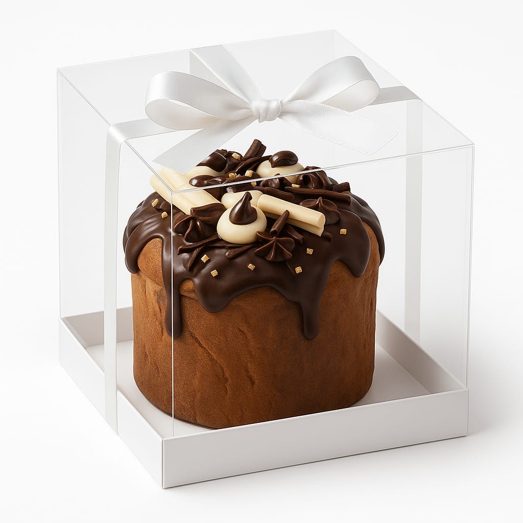 10 Caixas para Panetone de 100g - 9x9x10 cm - Caixa Panetone Visor - Caixa Natal - Caixa lembrancinha