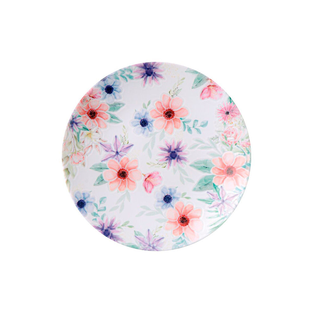 Prato Sobremesa Floratta Porcelana Decorada Detalhes Florais Ideal Mesa Posta Jantares Tramontina em Oferta na Shopee