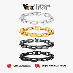 Pulseira De Corrente Retangular Vnox , Aço Inoxidável , Não Mancha , Atmosfera Simples , Joias Masculinas , Presentes