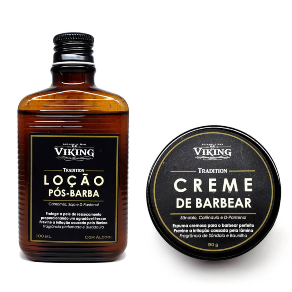 Kit Creme De Barbear e Loção Pós Barba Viking