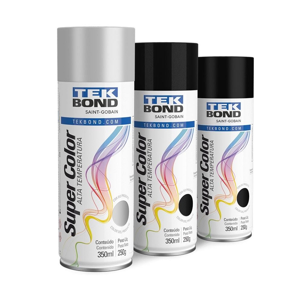 Tinta Spray Alta Temperatura 350ml Tekbond em Oferta na Shopee
