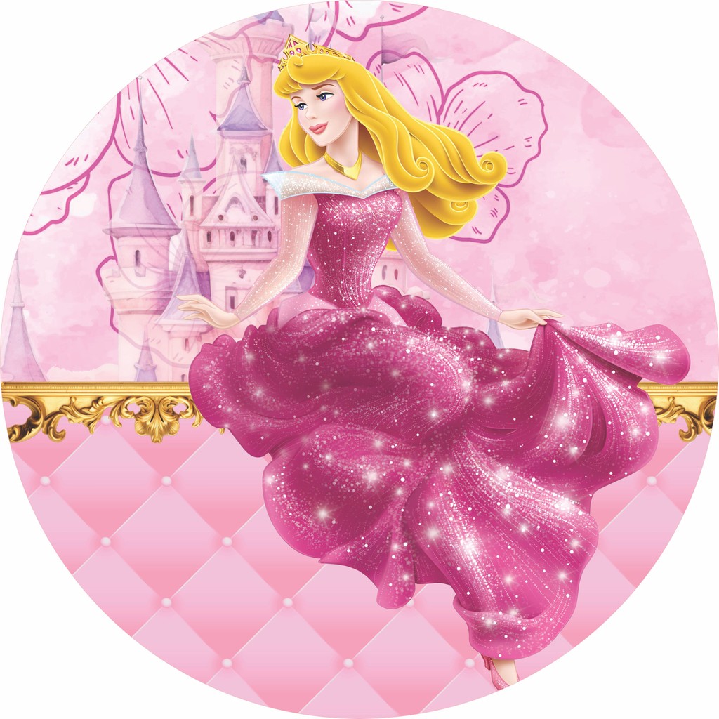 Painel Redondo Aurora Princesa Bela Adormecida 150x150cm e 50x50cm | Decoração Festa Infantil | Tecido Premium em Oferta na Shopee