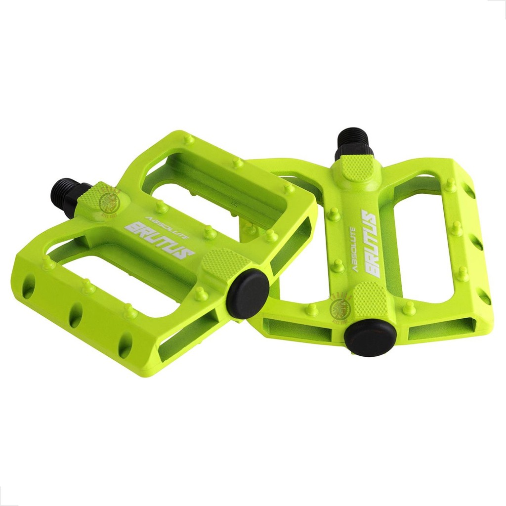 PEDAL PLATAFORMA ABSOLUTE BRUTUS FLAT 9/16 AMARELO NEON - Dh Enduro Bmx Rosca Grossa 9/16 freerider bicicleta em Oferta na Shopee