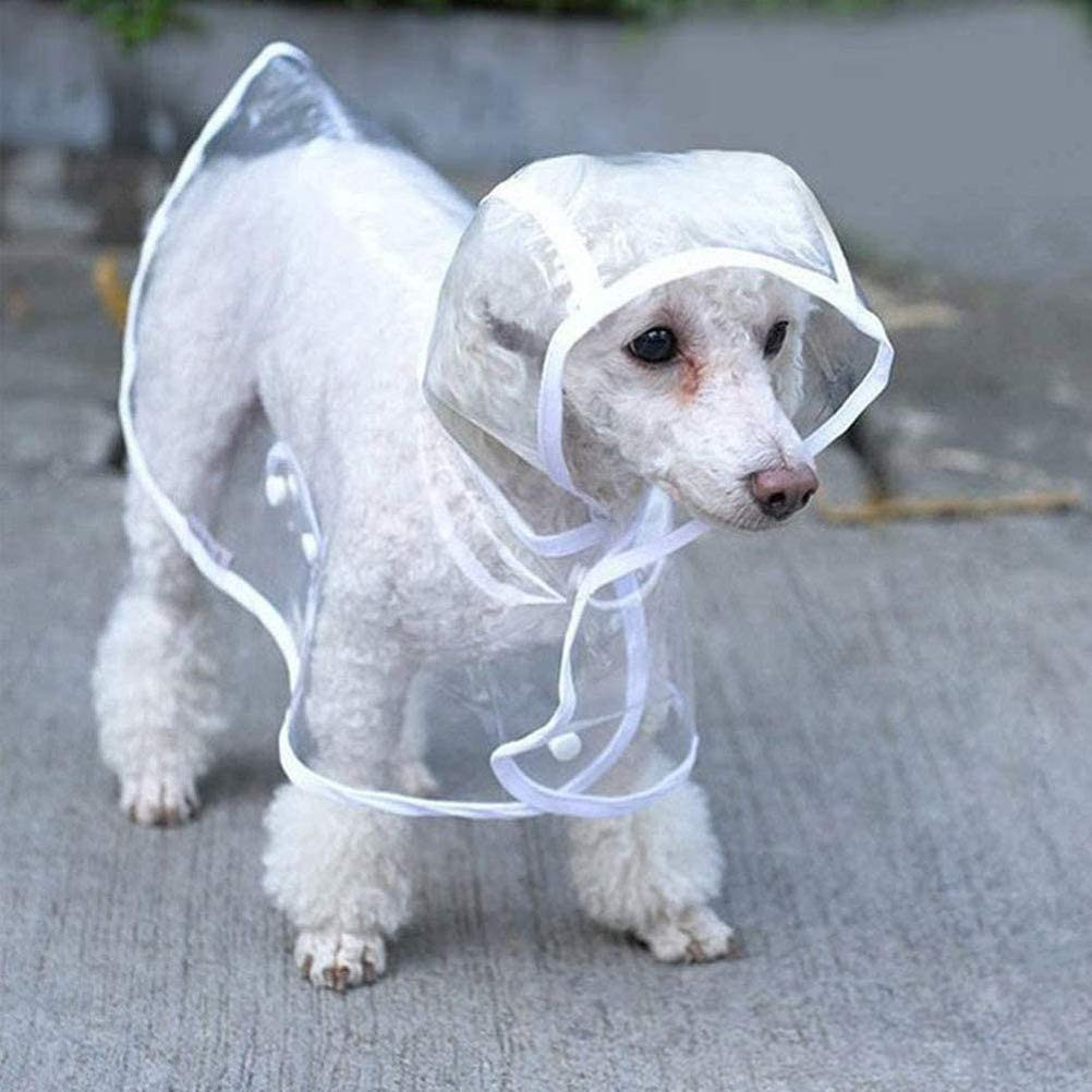Capa De Chuva Para Cães Transparente Impermeável / Jaqueta Com Capuz Para Animal De Estimação em Oferta na Shopee