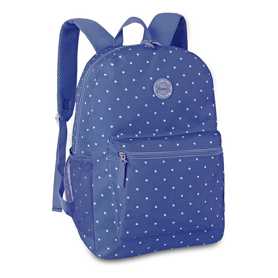 Mochila Bolsa de Costas Escolar Passeio Feminina Estampada Poá Moderna e Espaçosa para o Dia a Dia - Clio