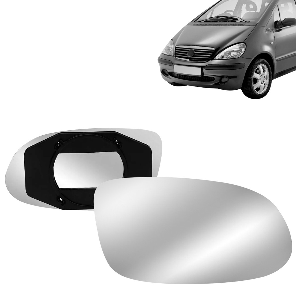 Lente Espelho Retrovisor Classe A 99 00 01 02 03 04 05 Sem Aquecedor Lente Branca Com Placa