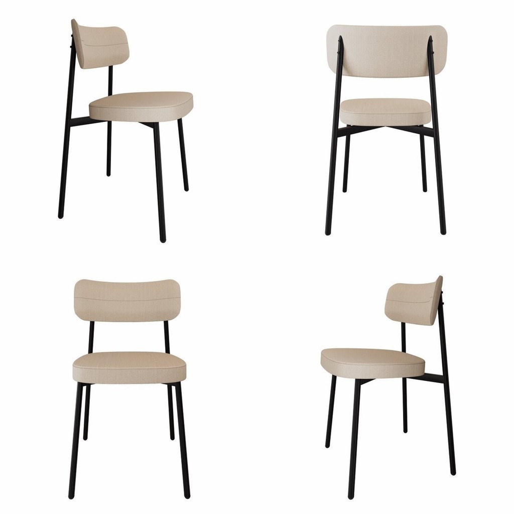 Cadeira Alloa Fixa com 4 Pés 500 X 447 X 838 Mm com 4 Unidades Corriente Areia em Oferta na Shopee