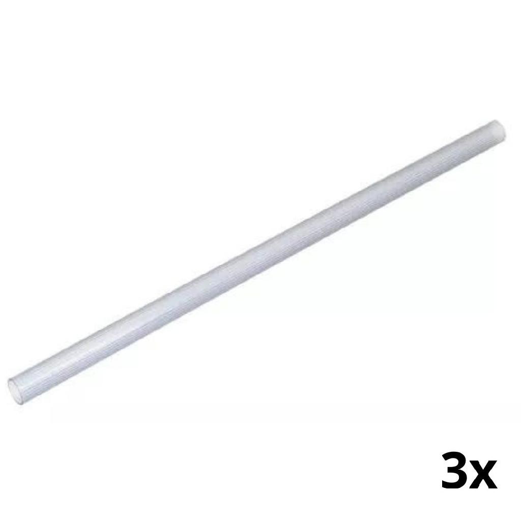 Kit C/3 Tubo Bastão Acrílico Para Toalhas 60cm x 2.5cm 
