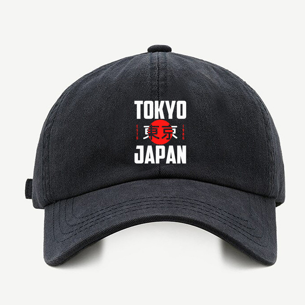 Bone baseball masculino preto Japan TokyoCom regualgem cores bege e branco