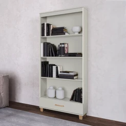 Estante para Livros 1 Gaveta Industrial Off White - Dalla Costa