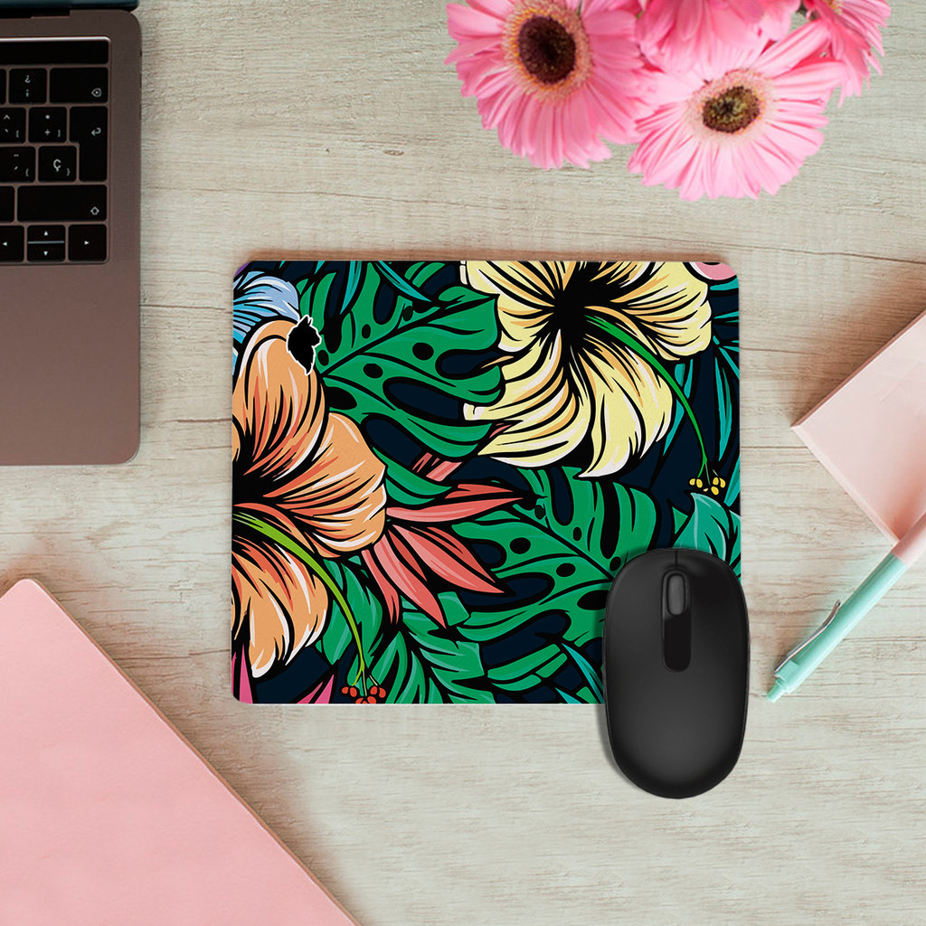 Mouse Pad Retangular 28x20 Planta Flores Coloridas