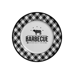 Conjunto com 6 Pratos de Sobremesa Barbecue Churrasco Ø21cm Cerâmica Alleanza