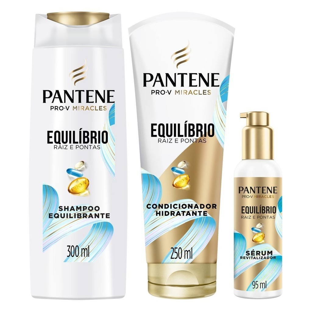 Shampoo Pantene EQ 300ml + Condicionador 250ml + Serum em Oferta na Shopee